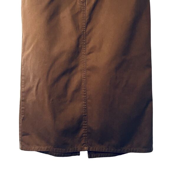 Evan Piccone Skirt Womens Size 12 Brown Twill Straight Pockets Zip Front Vintage - Picture 3 of 8